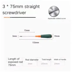 Slotted screwdriver 3*75
