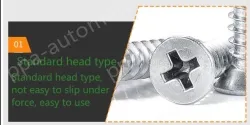 Flat head tapping screws Phillips countersunk head
