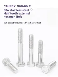 Half thread external hexagonal bolt M6*140