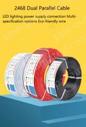 Cabinet Light Power Cord 16AWG (26/0.24TS) Black print white section