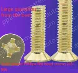 Golden Flat Head Screws M3*12