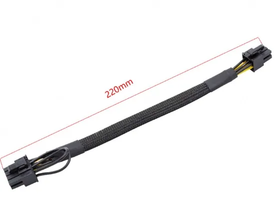 6PIN to 8PIN Server Power Cable Graphics Card Cable Mesh Sleeve Protection 52cm