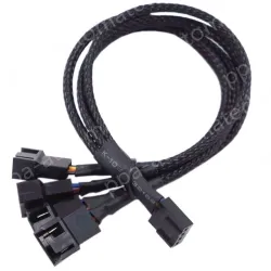 PWM four-point temperature control cooling fan extension cable 1in 4out