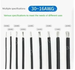 Silicone high temperature cable 24AWG Blue