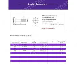 Half thread external hexagonal bolt M8*75