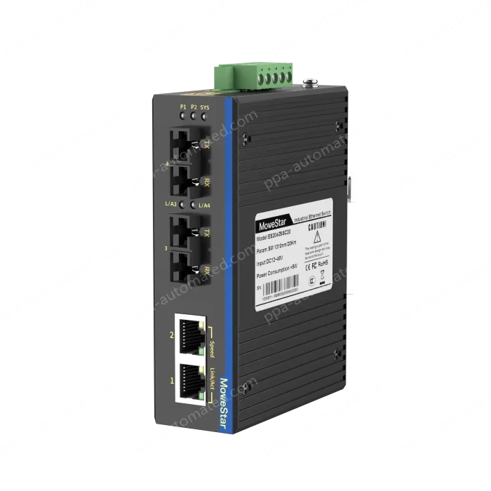 2 Ports 100M F(x) + 2 Ports 10/100M T(x) Din-Rail Unmanaged Industrial Ethernet Switch