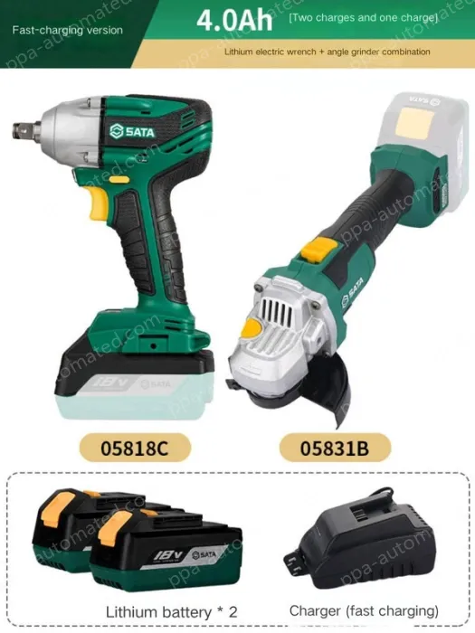 Electric wrenches The fast-charging version of 4.0Ah two-electric and one-charging wrench + angle grinder combination