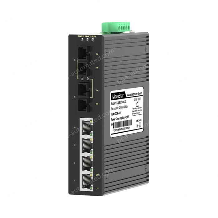 2 Ports 100M F(x) + 4 Ports 10/100M T(x) Din-Rail Unmanaged Industrial Ethernet Switch