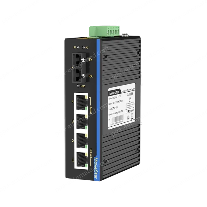 1 Port 100M F(x) + 4 Ports 10/100M T(x) Din-Rail Unmanaged Industrial Ethernet Switch