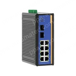 2 Ports Gigabit SFP + 8 Ports Gigabit T(x) Din-Rail Managed Industrial Ethernet Switch