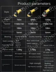 Industrial 850W rear switch metal polished