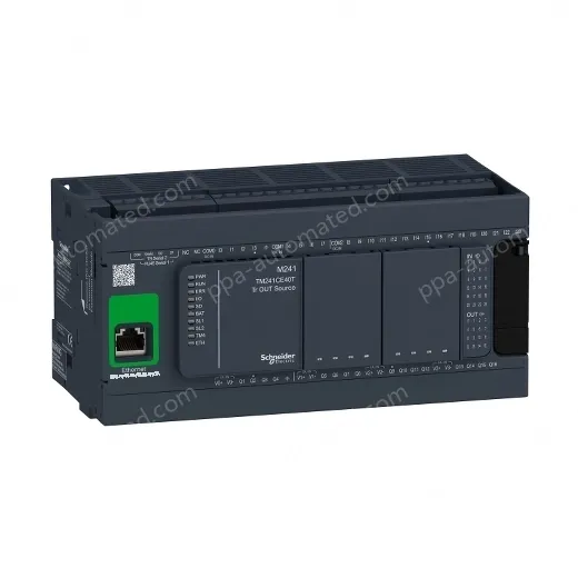 TM241CE40T logic controller, Modicon M241, 40 IO, transistor, PNP, Ethernet