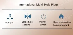 European standard 3-plug 2USB