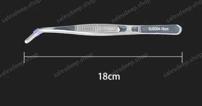 Stainless steel tweezers Curved round head (304 models) 18cm
