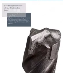 Four-pit 5 series rotary hammer drill bit 6x150x210