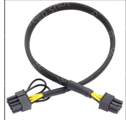 6PIN to 8PIN Server PowerCable Graphics Card Cable Mesh Sleeve Protection 32cm