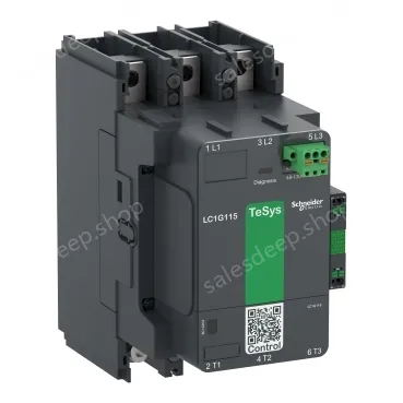 LC1G225KUEN Contactor, high power, TeSys Giga, standard version, 3 pole/NO, AC-3 <=440V 225A, 100-250VAC/DC coil