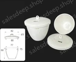 Ceramic crucibles 100ml+ lid